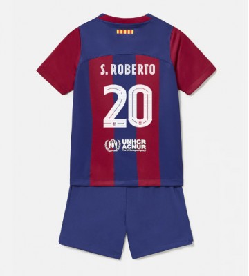 Barcelona Sergi Roberto #20 Hemmakläder Barn 2023-24 Kortärmad (+ Korta byxor)